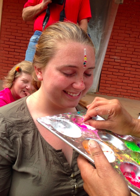 Kyle receives tika on Tihar