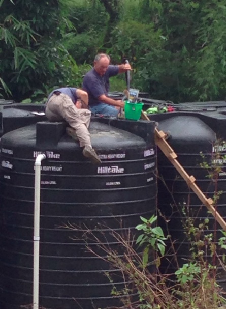 Rich and Doug working on the pump wiring