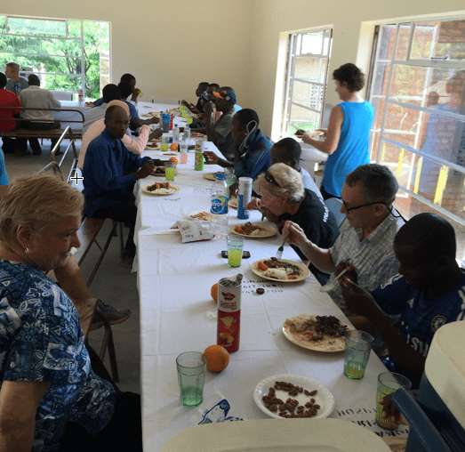Enjoying the celebration lunch
